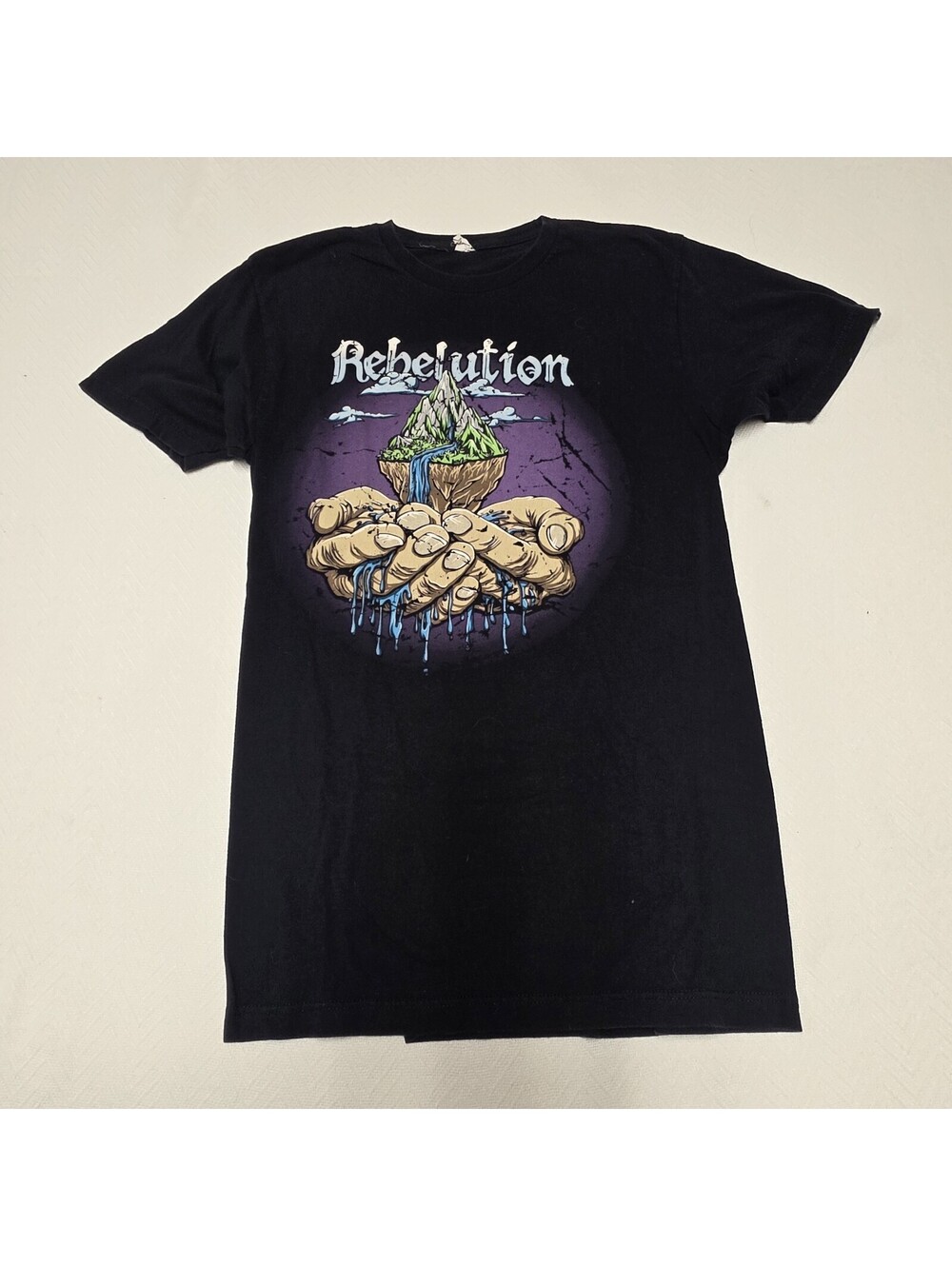 Rebelution Band T Shirt Mens M Black Reggae Rock Mountain Hands Optima Concert